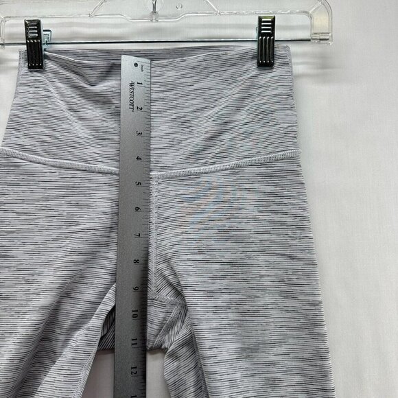 Lululemon Leggings Womens 4 Wunder Under Crop Striped Compression Athletic Gray - Picture 8 of 10